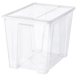 SAMLA box with lid, transparent, 57x39x42 cm/65 l