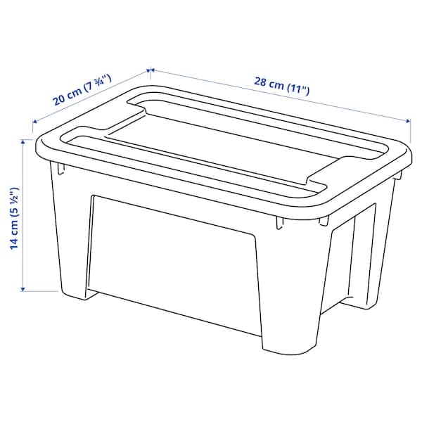 SAMLA - Box with lid, transparent, 28x20x14 cm/5 l - best price from Maltashopper.com 09440839