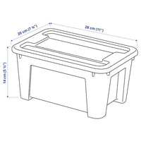 SAMLA - Box with lid, transparent, 28x20x14 cm/5 l - best price from Maltashopper.com 09440839
