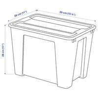 SAMLA - Box with lid, transparent, 39x28x28 cm/22 l - best price from Maltashopper.com 69440822