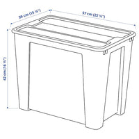 SAMLA - Box with lid, transparent, 57x39x42 cm/65 l - best price from Maltashopper.com 99440774