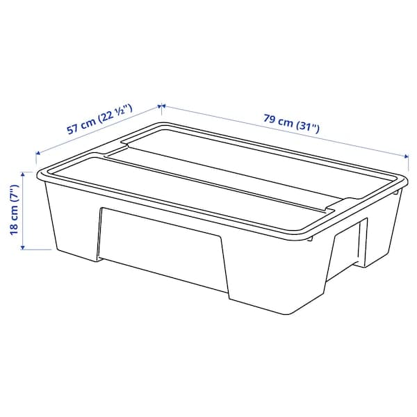 Ikea SAMLA - Box with lid, transparent, 79x57x18 cm/55 l