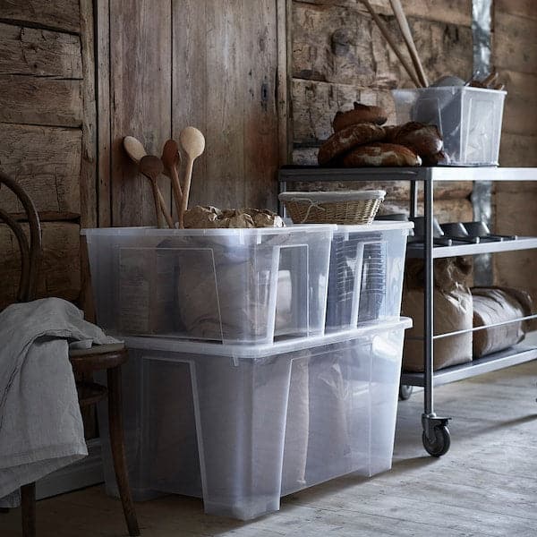 SAMLA - Box, transparent, 78x56x43 cm/130 l - best price from Maltashopper.com 90102971