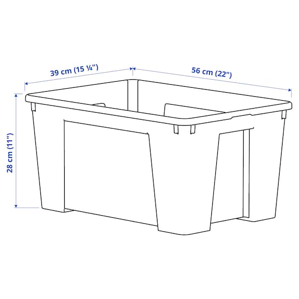 Ikea SAMLA - Box, transparent, 56x39x28 cm/45 l