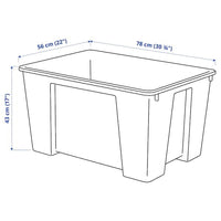 SAMLA - Box, transparent, 78x56x43 cm/130 l - best price from Maltashopper.com 90102971