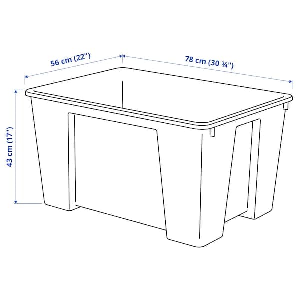Ikea SAMLA - Box, transparent, 78x56x43 cm/130 l