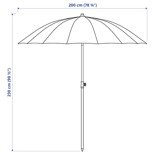 SAMSÖ - Parasol, tilting/beige, 200 cm - best price from Maltashopper.com 50311815