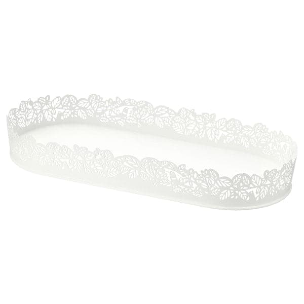 Ikea SAMVERKA - Candle dish, oval white, 35x15 cm