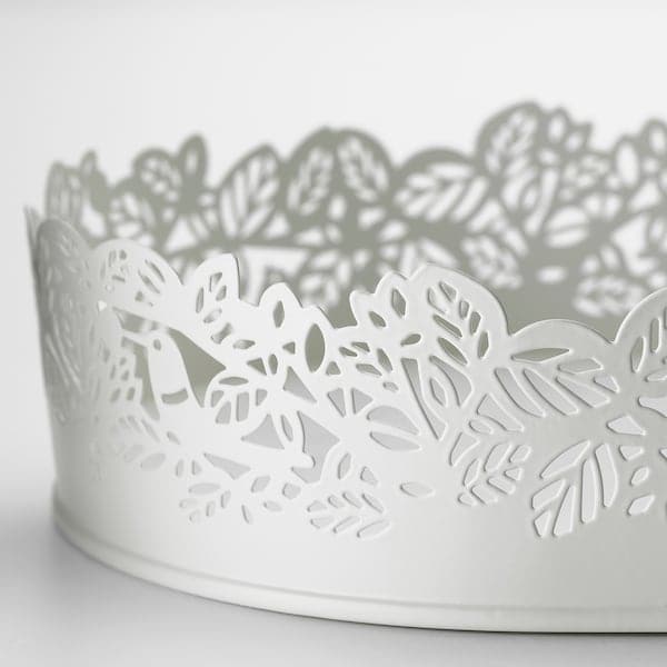 Ikea SAMVERKA - Candle dish, oval white, 35x15 cm