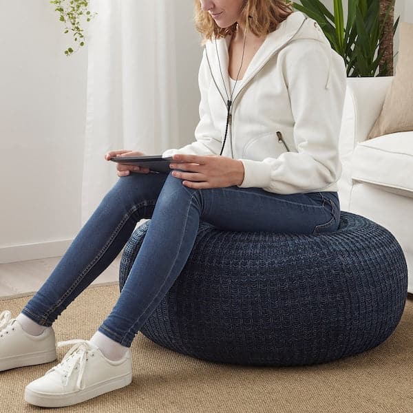 Ikea SANDARED Pouf - dark blue 71 cm , 71 cm