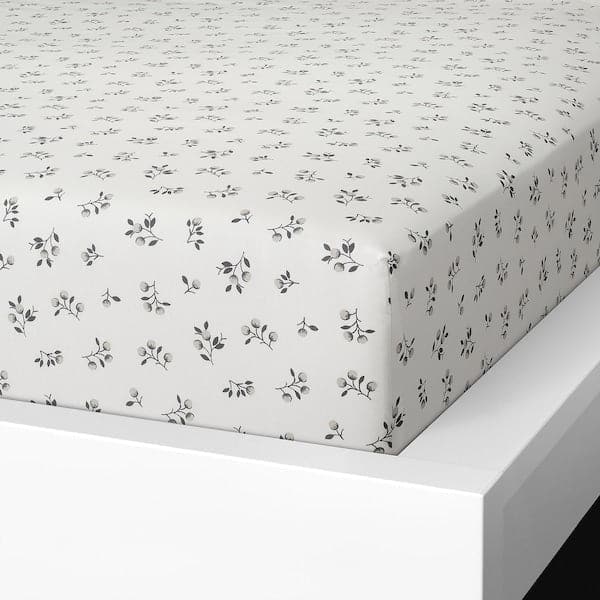 SANDLUPIN Sheet with corners, floral motif, 140x200 cm - best price from Maltashopper.com 10470774