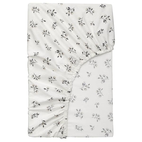 SANDLUPIN Fitted sheet, floral pattern,160x200 cm