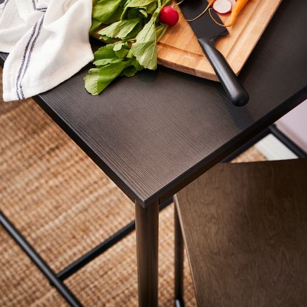 Ikea SANDSBERG / SANDSBERG - Bar table and 2 bar stools, black/black, 67x67 cm