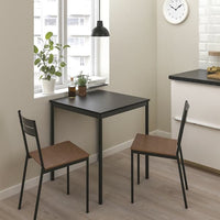 SANDSBERG - Chair, black/brown stained - best price from Maltashopper.com 70412960