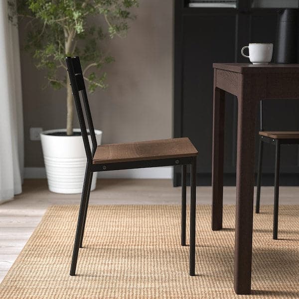 SANDSBERG - Chair, black/brown stained - best price from Maltashopper.com 70412960