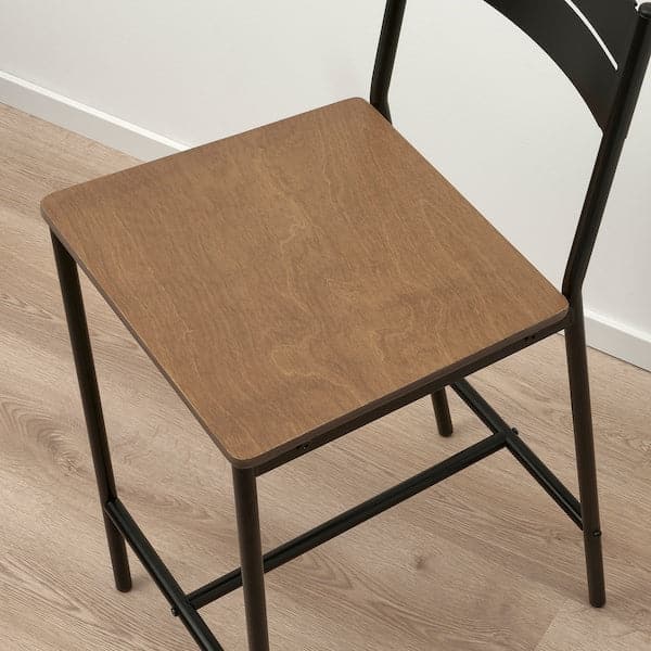 Ikea SANDSBERG - Bar stool, black/brown stained, 63 cm