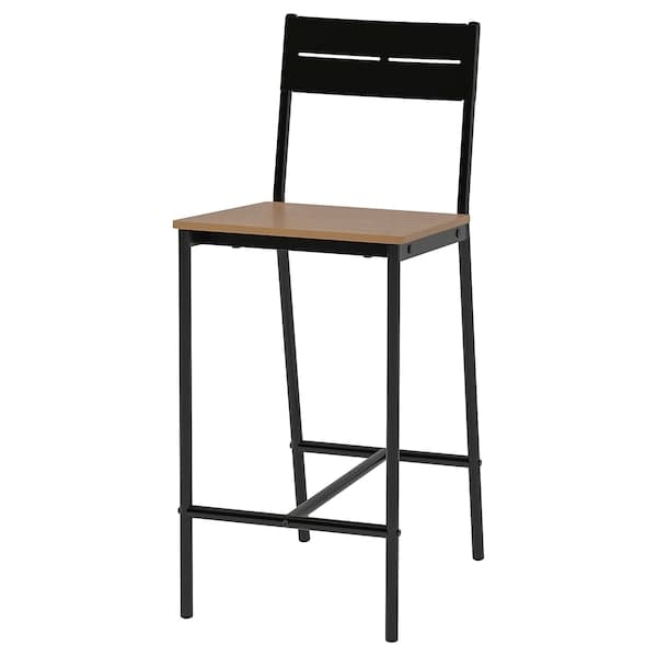 SANDSBERG - Bar stool, black/brown stained, 63 cm - best price from Maltashopper.com 90514651