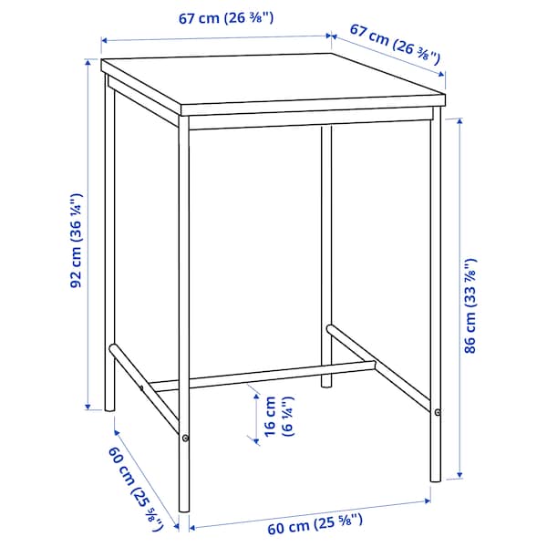 Ikea SANDSBERG - Bar table, black, 67x67 cm