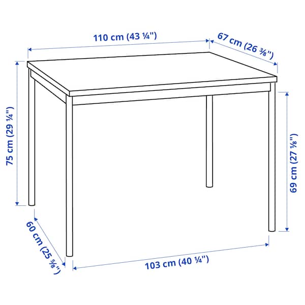 Ikea SANDSBERG - Table, black, 110x67 cm