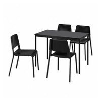 SANDSBERG / TEODORES - Table and 4 chairs, black/black, 110x67 cm - best price from Maltashopper.com 79494292