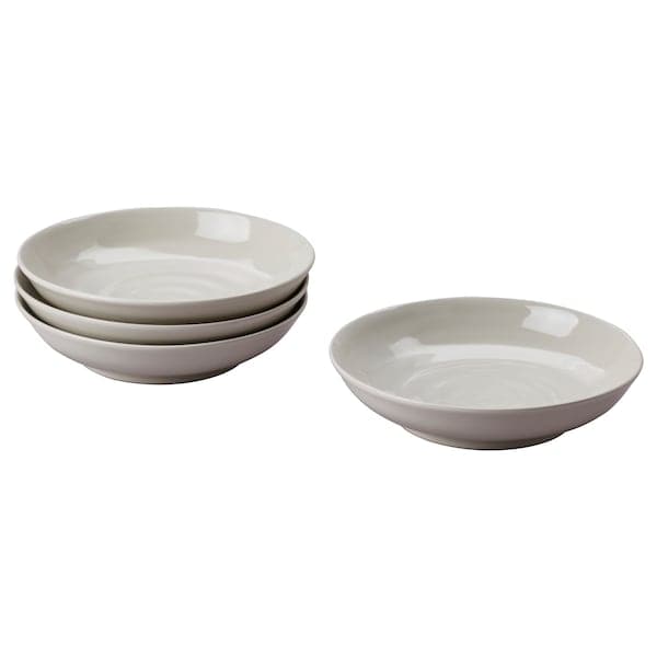 SANDSKÄDDA - Deep plate, light grey-beige, 21 cm