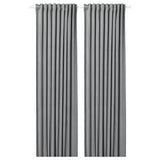 SANDSVINGEL curtains, 1 pair, grey/with heading tape, 135x300 cm