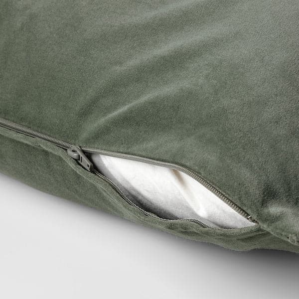 SANELA - Cushion cover, grey-green