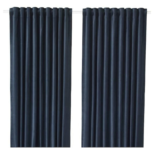 SANELA Semi-darkening curtains, 1 pair - dark blue 140x300 cm , 140x300 cm