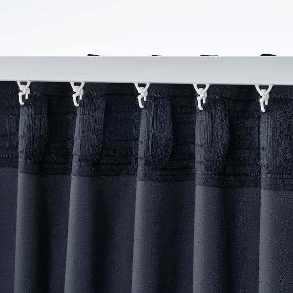 SANELA Semi-darkening curtains, 1 pair - dark blue 140x300 cm , 140x300 cm - best price from Maltashopper.com 40444482