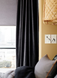 SANELA Semi-darkening curtains, 1 pair - dark gray 140x300 cm , 140x300 cm - best price from Maltashopper.com 40414022