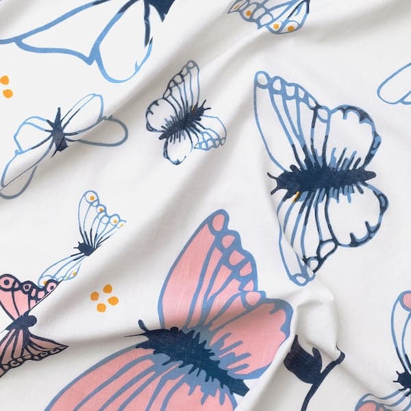 SÅNGLÄRKA - Curtains with tie-backs, 1 pair, butterfly/white blue , 120x300 cm - Premium Baby & Toddler from Ikea - Just €45.99! Shop now at Maltashopper.com