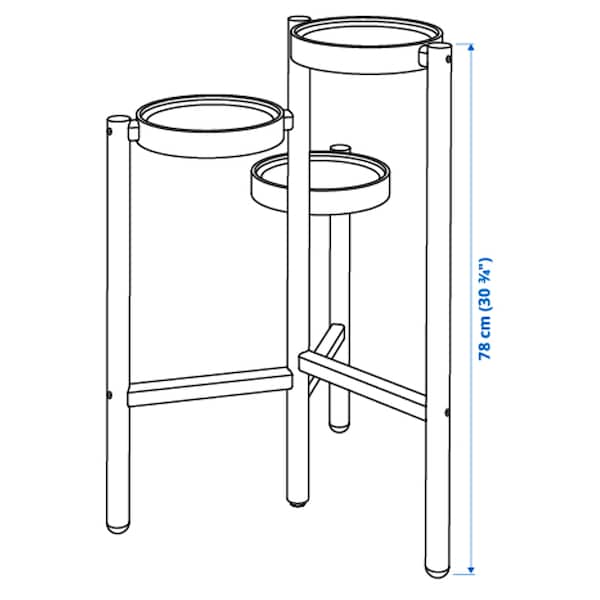 SATSUMAS - Plant stand, bamboo/white, 78 cm - best price from Maltashopper.com 40258154