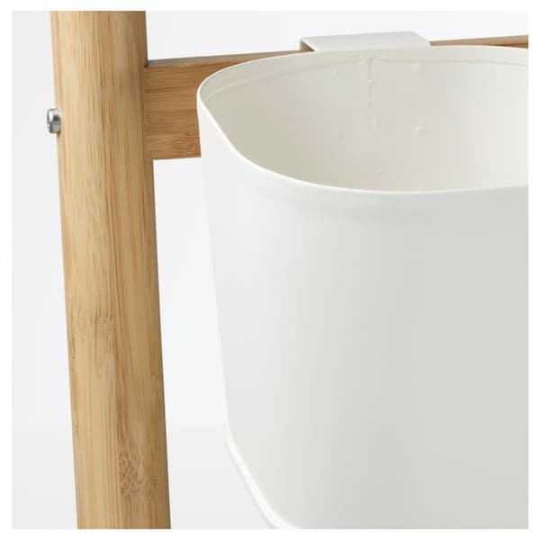 SATSUMAS - Plant stand with 5 plant pots, bamboo/white, 125 cm - best price from Maltashopper.com 10258155