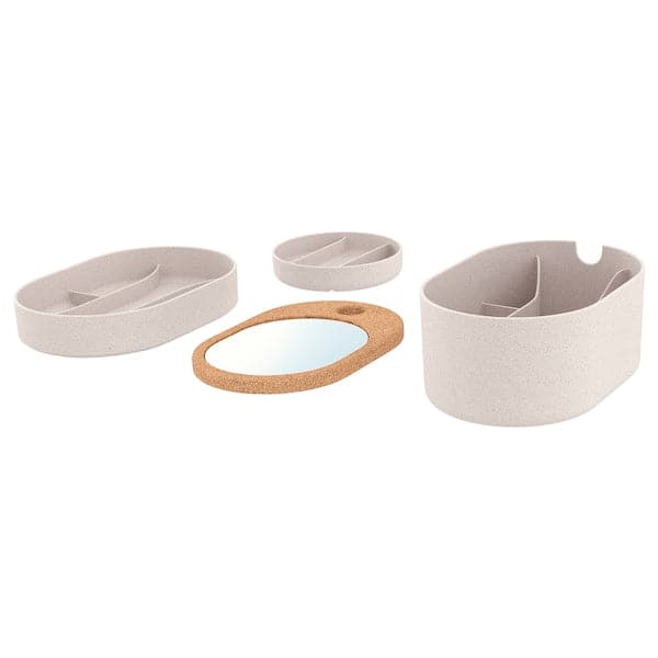 Ikea SAXBORGA - Storage box with mirror lid, plastic cork , 24x17 cm
