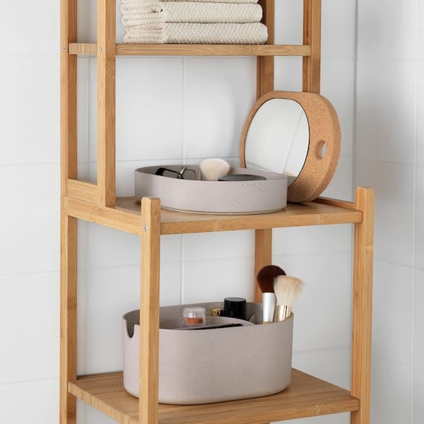 SAXBORGA - Storage box with mirror lid, plastic cork , 24x17 cm - best price from Maltashopper.com 80391882