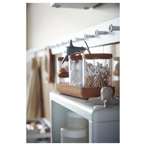 SAXBORGA - Jar with lid and tray, set of 5, glass cork - best price from Maltashopper.com 40391879