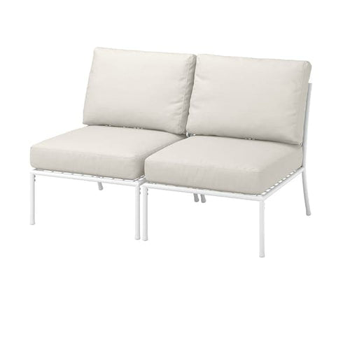SEGERÖN - 2-seater outdoor sofa, white/beige/Frösön/Duvholmen beige ,