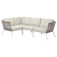 SEGERÖN - 3-seater corner sofa, outdoor white/beige/Frösön/Duvholmen beige , - best price from Maltashopper.com 89505172