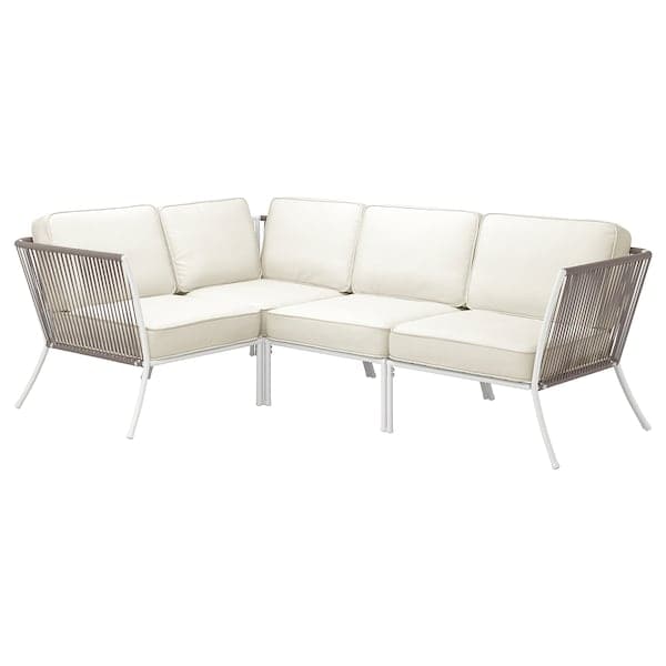SEGERÖN - 3-seater corner sofa, outdoor white/beige/Järpön/Duvholmen white , - best price from Maltashopper.com 49533855