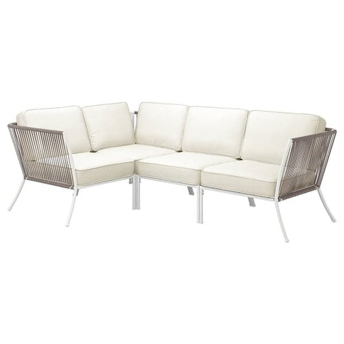 SEGERÖN - 3-seater corner sofa, outdoor white/beige/Järpön/Duvholmen white ,