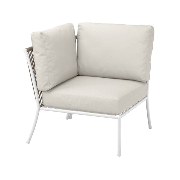 SEGERÖN - Corner element with cushion, outdoor white/beige/Frösön/Duvholmen beige , - best price from Maltashopper.com 59523573