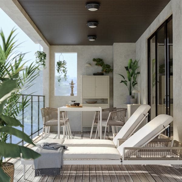 SEGERÖN - Sun lounger, white/beige - best price from Maltashopper.com 20510798