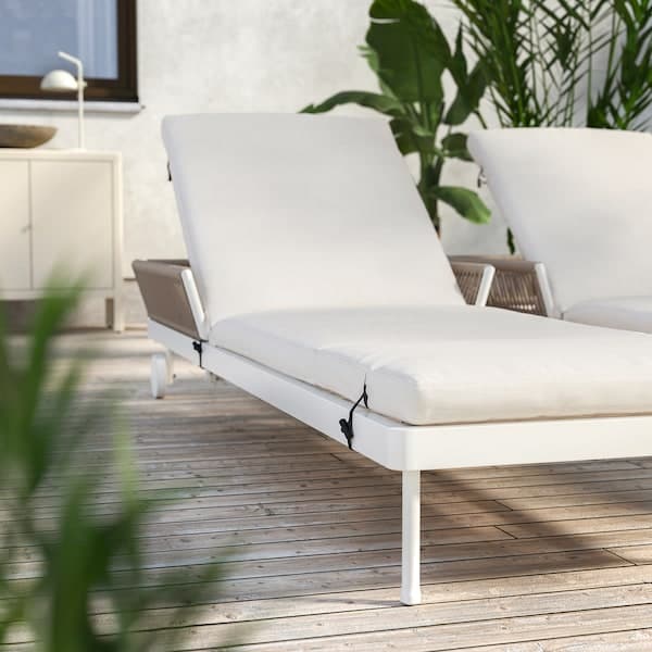 SEGERÖN - Lounger, outdoor white/beige/Frösön/Duvholmen beige , - best price from Maltashopper.com 79494857