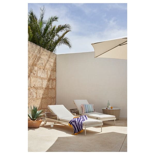 SEGERÖN - Lounger, outdoor white/beige/Frösön/Duvholmen beige , - best price from Maltashopper.com 79494857