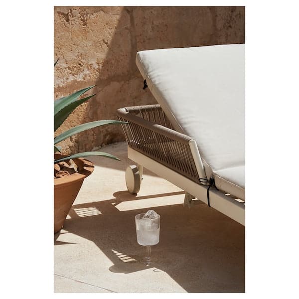 SEGERÖN - Lounger, outdoor white/beige/Frösön/Duvholmen beige , - best price from Maltashopper.com 79494857