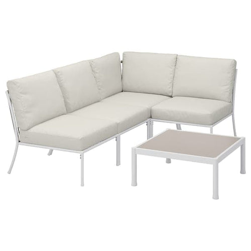 SEGERÖN - Furniture set, 3 places, outdoor white/beige/Frösön/Duvholmen beige ,