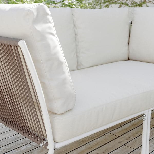 SEGERÖN - 2-seater garden furniture set, white/beige/Frösön/Duvholmen beige , - best price from Maltashopper.com 99494856