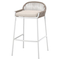 SEGERÖN - Outdoor bar stool, white/beige/Frösön/Duvholmen beige, 73 cm - best price from Maltashopper.com 29509677