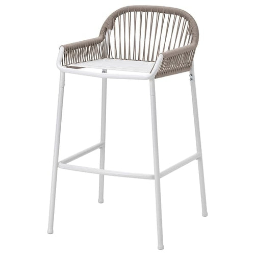 SEGERÖN - Outdoor bar stool, white/beige, 73 cm