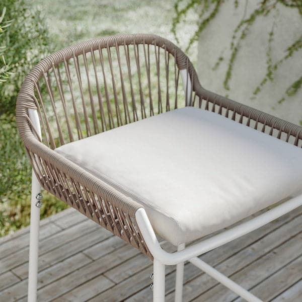 SEGERÖN - Outdoor bar stool, white/beige, 73 cm - best price from Maltashopper.com 90510808
